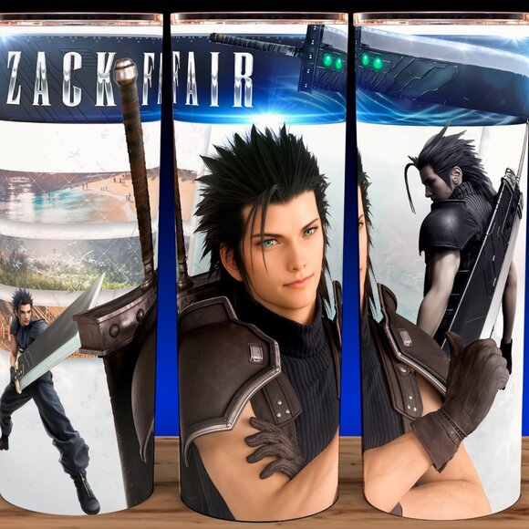 Glow in the Dark Zack Fair Final Fantasy 7 Gaming Cup Mug Tumbler 20oz - Picture 2 of 4